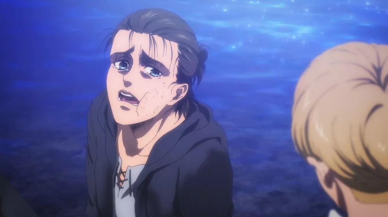 eren and armin scene after world destruction in attack on titan