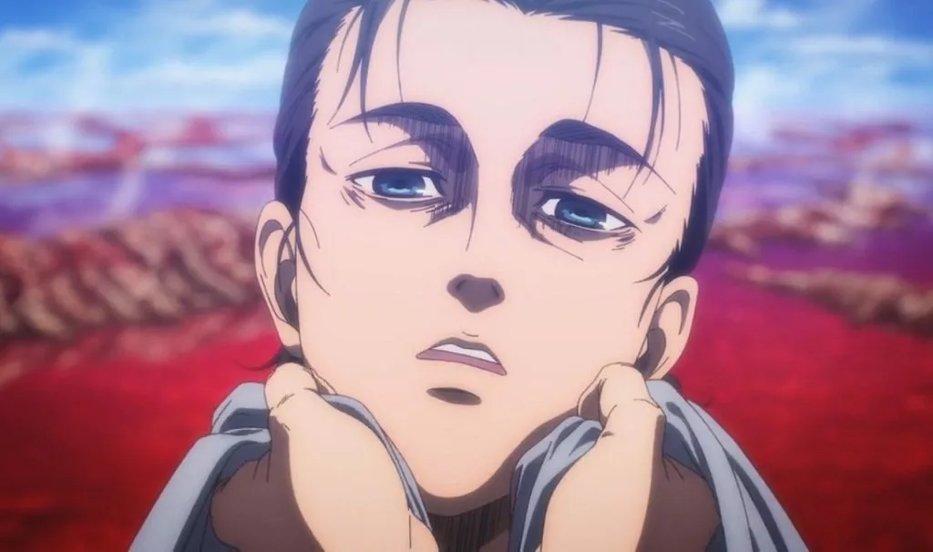 eren getting beaten up by armin in attack on titan
