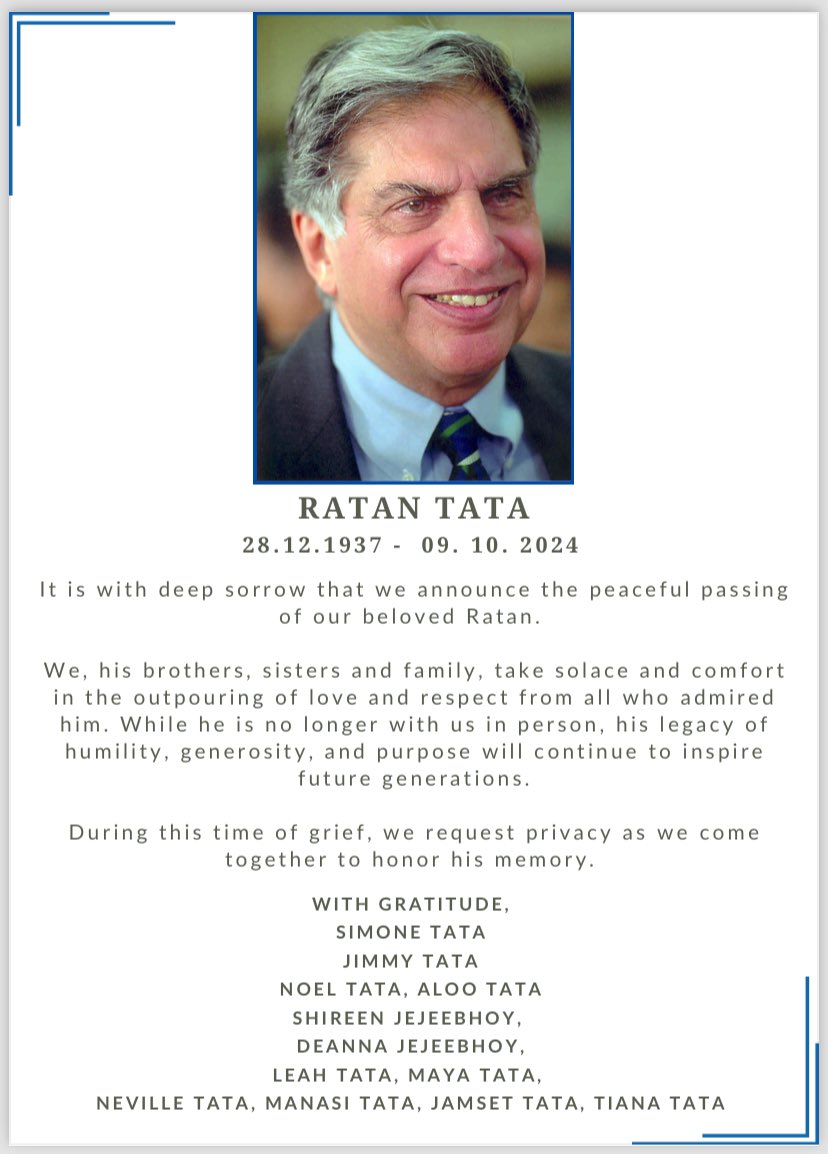 Ratan Tata, Visionary Industrialist and Philanthropist, Passes Away at 86 1 Ratan Tata