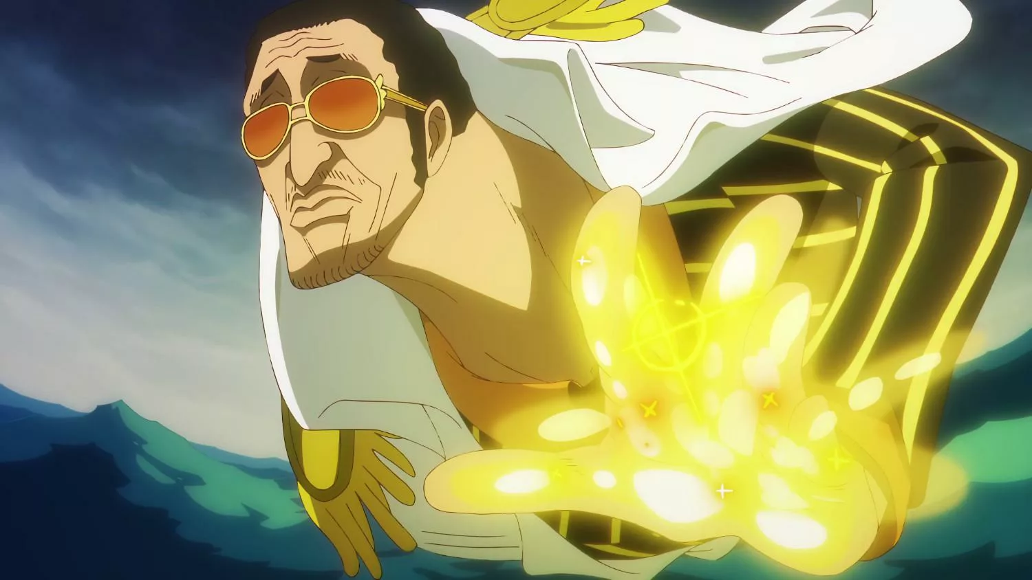 kizaru launching his flash beam attack on strawhats