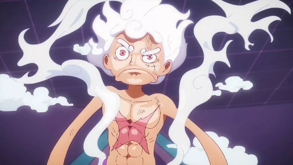 confused luffy wondering who is that when kizaru arrived