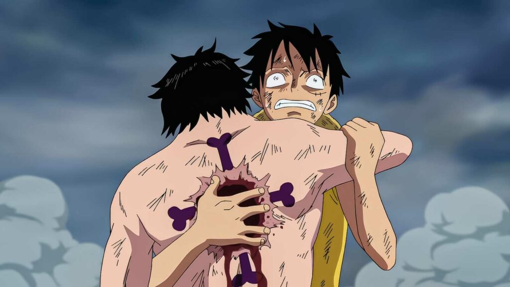 One Piece: Eiichiro Oda Has Built a Final Moment That Will Devastate Fans 2 luffy grabbing ace during his death in one piece marineford arc